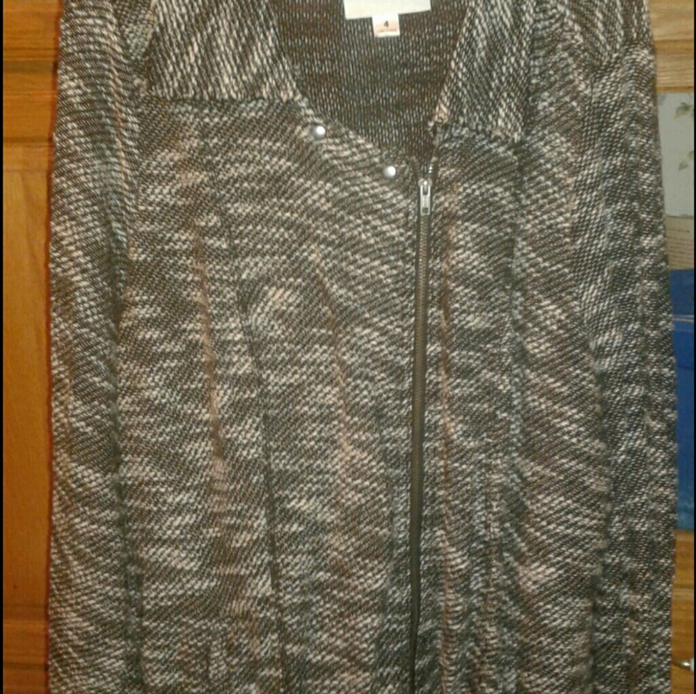 Asymmetrical zip up sweater jacket